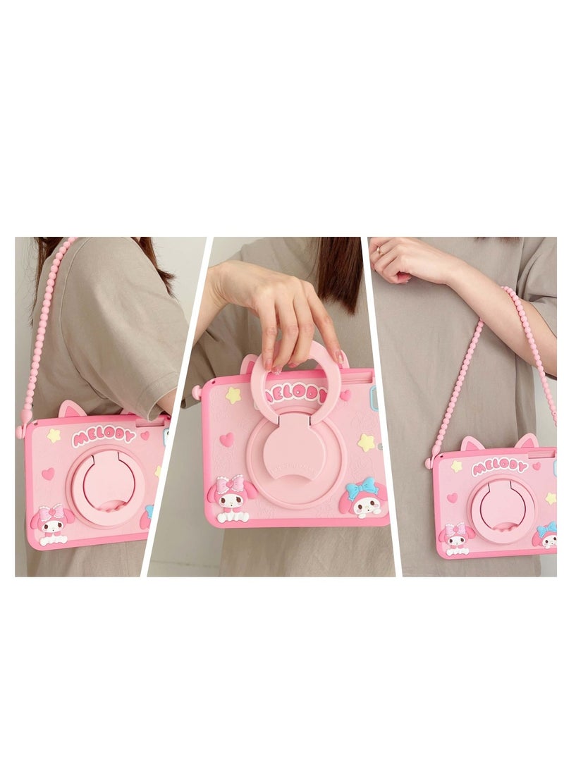 Cartoon protector for Samsung Galaxy Tab A9 8.7-inch tablet Cases with Pencil Holder Handle Stand Shoulder Straps Cute Cartoon Girly Teens Tablet Cover for Samsung Galaxy Tab A9 - Image 3